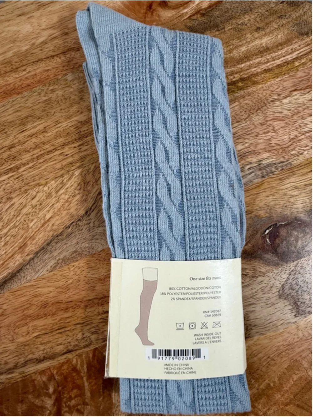 Women's Simply Noelle Light Blue Tall Socks One Size